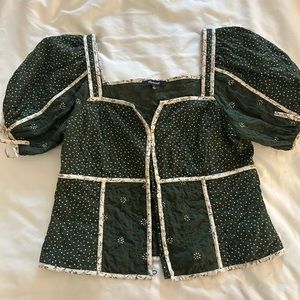 Madewell Patchwork Puff Sleeve Top